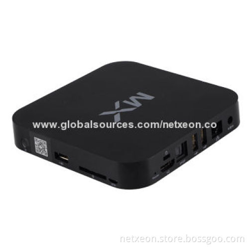 External 3G Wi-Fi Built-in Bluetooth/IR Sensor Quad-core Amlogic Mx Android TV Box with 4/16/32GB
